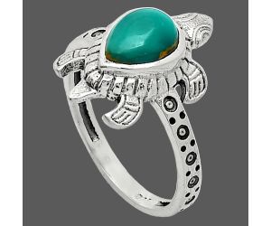 Tortoise - Natural Rare Turquoise Nevada Aztec Mt Ring size-7.5 SDR243319 R-1076, 6x8 mm