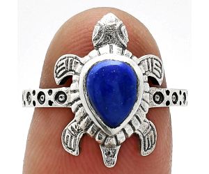 Tortoise - Lapis Lazuli Ring size-7 SDR243322 R-1076, 6x8 mm