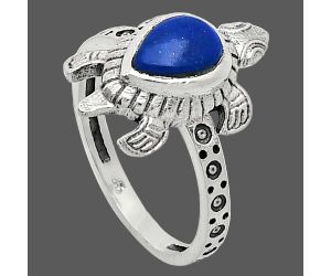 Tortoise - Lapis Lazuli Ring size-7 SDR243322 R-1076, 6x8 mm