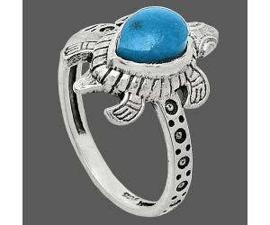 Tortoise - Blue Aventurine Ring size-7.5 SDR243323 R-1076, 6x8 mm