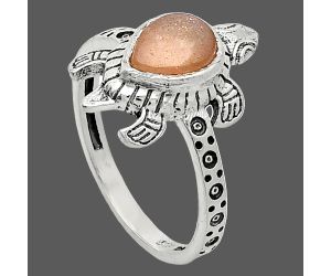 Tortoise - Sunstone Ring size-8.5 SDR243325 R-1076, 6x8 mm