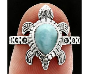 Tortoise - Larimar (Dominican Republic) Ring size-7 SDR243326 R-1076, 6x8 mm