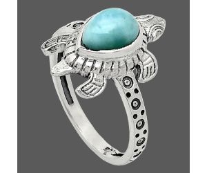 Tortoise - Larimar (Dominican Republic) Ring size-7 SDR243326 R-1076, 6x8 mm