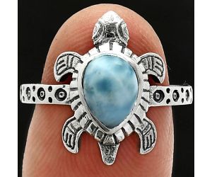 Tortoise - Larimar (Dominican Republic) Ring size-7.5 SDR243327 R-1076, 6x8 mm