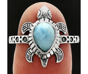 Tortoise - Larimar (Dominican Republic) Ring size-8.5 SDR243328 R-1076, 6x8 mm