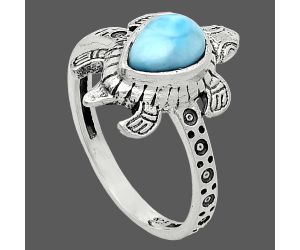 Tortoise - Larimar (Dominican Republic) Ring size-8.5 SDR243328 R-1076, 6x8 mm