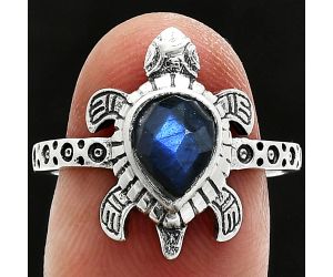 Tortoise - Blue Labradorite Checker Ring size-8.5 SDR243329 R-1076, 6x8 mm