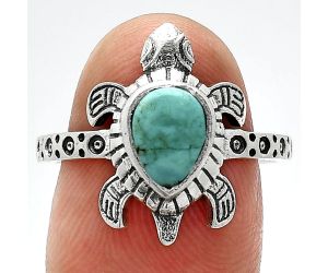 Tortoise - Natural Rare Turquoise Nevada Aztec Mt Ring size-8.5 SDR243330 R-1076, 6x8 mm