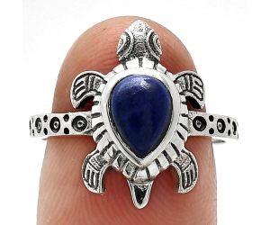 Tortoise - Lapis Lazuli Ring size-7.5 SDR243332 R-1076, 6x8 mm