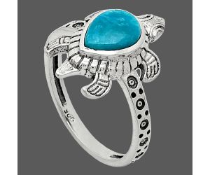 Tortoise - Natural Rare Turquoise Nevada Aztec Mt Ring size-7.5 SDR243333 R-1076, 6x8 mm