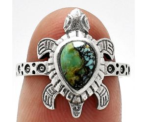 Tortoise - Lucky Charm Tibetan Turquoise Ring size-6 SDR243334 R-1076, 6x8 mm