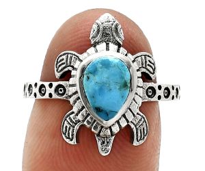 Tortoise - Natural Turquoise Morenci Mine Ring size-7.5 SDR243337 R-1076, 6x8 mm