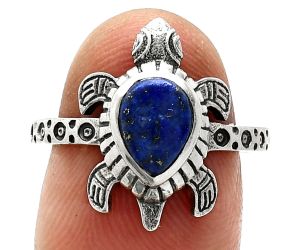 Tortoise - Lapis Lazuli Ring size-8 SDR243348 R-1076, 6x8 mm