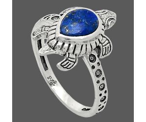 Tortoise - Lapis Lazuli Ring size-8 SDR243348 R-1076, 6x8 mm