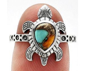 Tortoise - Spiny Oyster Turquoise Ring size-7.5 SDR243351 R-1076, 6x8 mm