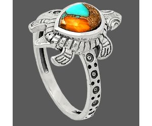 Tortoise - Spiny Oyster Turquoise Ring size-7.5 SDR243351 R-1076, 6x8 mm