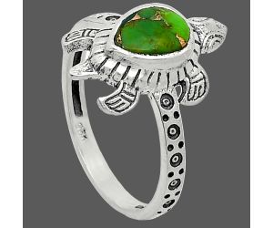 Tortoise - Copper Green Turquoise Ring size-8.5 SDR243358 R-1076, 6x8 mm