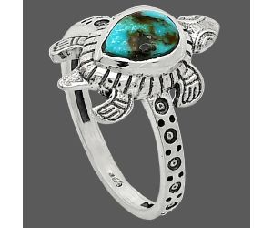 Tortoise - Natural Turquoise Morenci Mine Ring size-8 SDR243360 R-1076, 6x8 mm