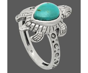 Tortoise - Natural Rare Turquoise Nevada Aztec Mt Ring size-6 SDR243365 R-1076, 6x8 mm