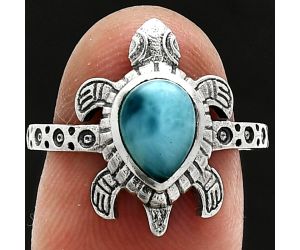 Tortoise - Larimar (Dominican Republic) Ring size-7.5 SDR243372 R-1076, 6x8 mm