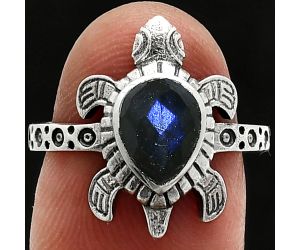 Tortoise - Blue Labradorite Checker Ring size-7 SDR243377 R-1076, 6x8 mm