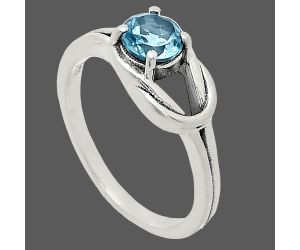 Sky Blue Topaz Ring size-8 SDR243379 R-1215, 6x6 mm