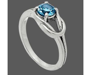 Sky Blue Topaz Ring size-7.5 SDR243380 R-1215, 6x6 mm