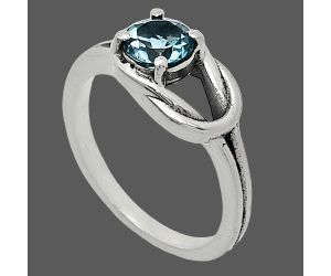 London Blue Topaz Ring size-7 SDR243381 R-1215, 6x6 mm