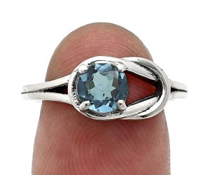 London Blue Topaz Ring size-7.5 SDR243382 R-1215, 6x6 mm