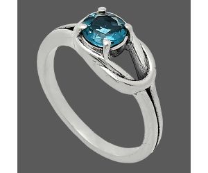 London Blue Topaz Ring size-7.5 SDR243382 R-1215, 6x6 mm