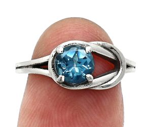 London Blue Topaz Ring size-6 SDR243383 R-1215, 6x6 mm