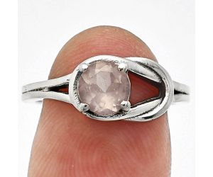 Rose Quartz Ring size-6.5 SDR243387 R-1215, 6x6 mm