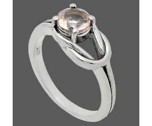 Rose Quartz Ring size-6.5 SDR243387 R-1215, 6x6 mm