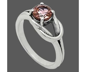 Peach Morganite Ring size-6 SDR243388 R-1215, 6x6 mm