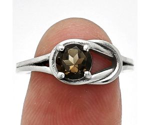 Smoky Quartz Ring size-7 SDR243391 R-1215, 6x6 mm