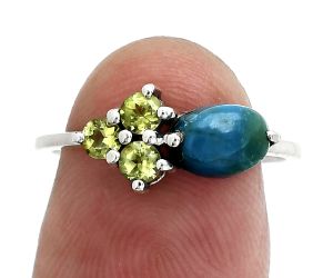 Peruvian Opalina and Peridot Ring size-7 SDR243396 R-1250, 7x5 mm