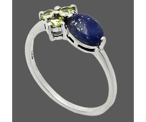 Lapis Lazuli and Peridot Ring size-7.5 SDR243397 R-1250, 7x5 mm