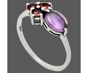 Amethyst and Garnet Ring size-7 SDR243419 R-1250, 7x5 mm