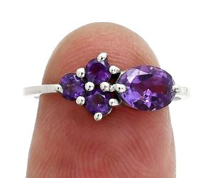 Amethyst Ring size-7 SDR243420 R-1250, 7x5 mm