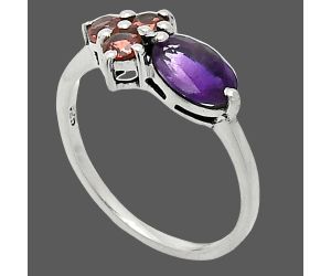 African Amethyst and Garnet Ring size-6 SDR243421 R-1250, 7x5 mm