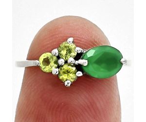 Green Onyx and Peridot Ring size-6 SDR243425 R-1250, 7x5 mm