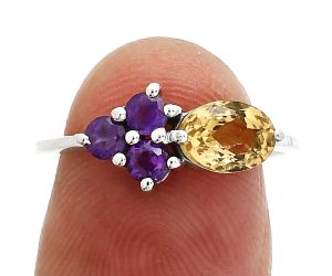 Citrine and Amethyst Ring size-7 SDR243428 R-1250, 7x5 mm