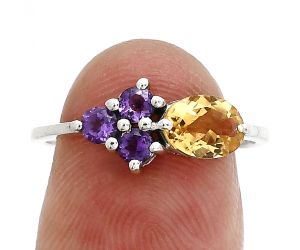 Citrine and Amethyst Ring size-7 SDR243429 R-1250, 7x5 mm