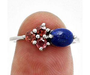 Lapis Lazuli and Garnet Ring size-7 SDR243457 R-1250, 7x5 mm