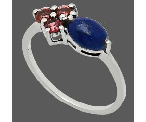 Lapis Lazuli and Garnet Ring size-7 SDR243457 R-1250, 7x5 mm