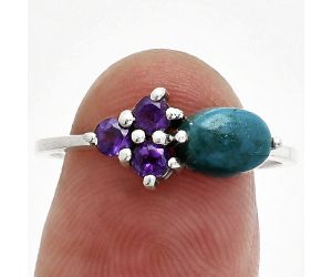 Azurite Chrysocolla and Amethyst Ring size-8 SDR243465 R-1250, 7x5 mm