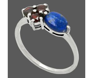 Lapis Lazuli and Garnet Ring size-7 SDR243467 R-1250, 7x5 mm