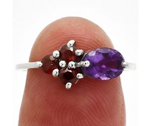 Amethyst and Garnet Ring size-7 SDR243474 R-1250, 7x5 mm