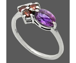 Amethyst and Garnet Ring size-7 SDR243474 R-1250, 7x5 mm