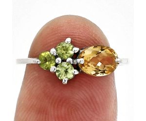 Citrine and Peridot Ring size-7 SDR243484 R-1250, 7x5 mm